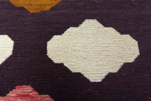 Backside of handmade New Kilim Dastan rug showing knot structure and weave density