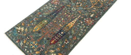 Backside of handmade New Haj-jalili rug showing knot structure and weave density