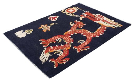 Close-up detail of New Morocco rug from Pakistan showing Wool weave