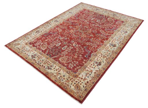 Close-up detail of New Farahan rug from Pakistan showing Wool weave