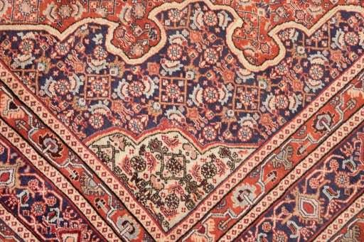 Full view of 2000s Bijar rug from Iran / Persia, 346 × 250 cm in Red tones