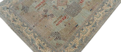 Backside of handmade New Haj-jalili rug showing knot structure and weave density