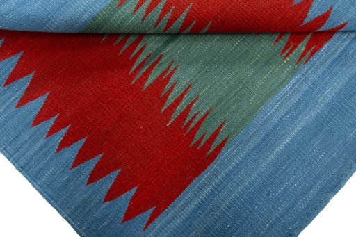 Full view of New Kilim Sofre rug from Turkey, 97 × 92 cm in Multi Color tones