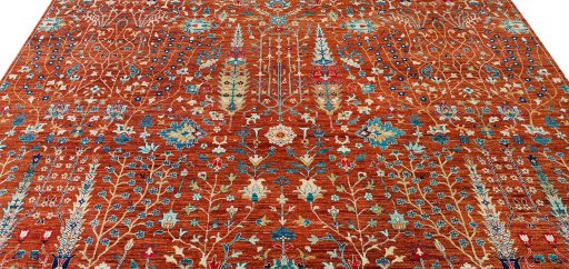 Surface texture of New Haj-jalili rug with natural Wool and intricate pattern