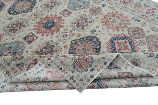 Central medallion detail of New Kazak rug from Pakistan