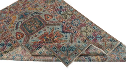 Central medallion detail of New Kazak rug from Pakistan
