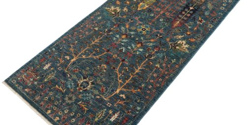 Backside of handmade New Haj-jalili rug showing knot structure and weave density