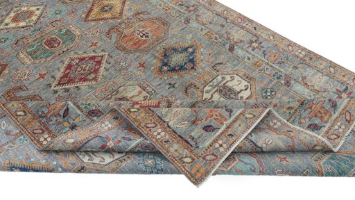 Central medallion detail of New Kazak rug from Pakistan
