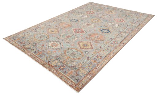 Close-up detail of New Kazak rug from Pakistan showing Wool weave
