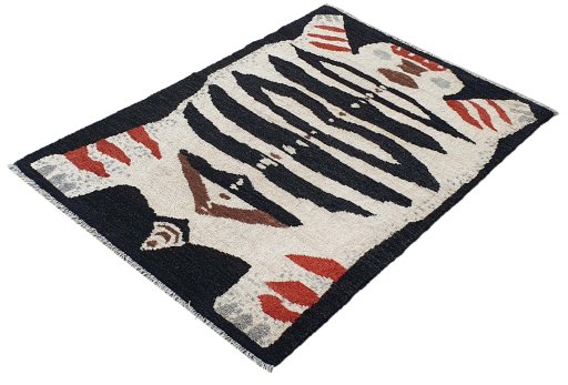 Close-up detail of New Morocco rug from Pakistan showing Wool weave