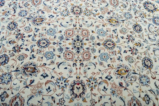 Central medallion detail of 2000s Kashan rug from Iran / Persia