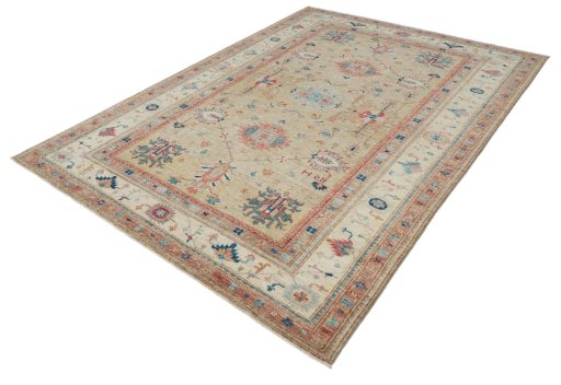 Close-up detail of New Kazak rug from Pakistan showing Wool weave