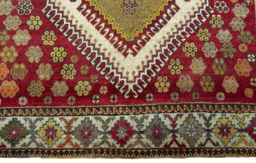 Central medallion detail of 1970s Persian Gabbeh rug from Iran / Persia