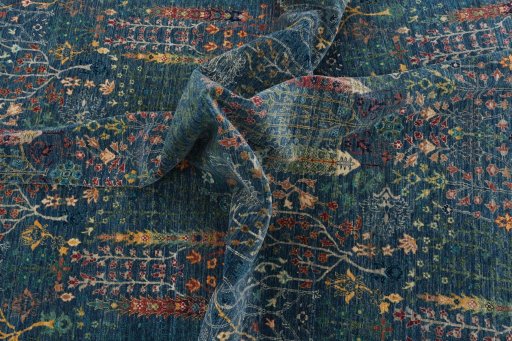 Full view of New Haj-jalili rug from Pakistan, 281 × 180 cm in Blue tones