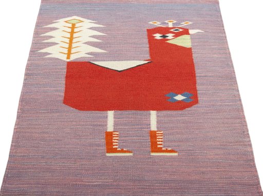Close-up detail of New Kilim Dastan rug from Turkey showing Wool weave