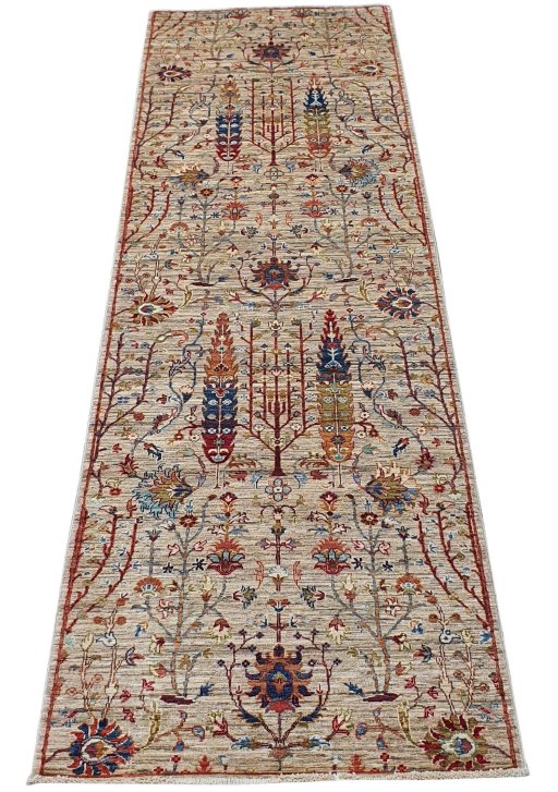Corner detail of New Haj-jalili rug showing border pattern and Wool pile