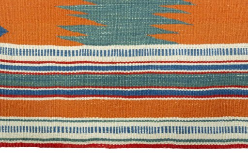 Central medallion detail of New Kilim Sofre rug from Turkey