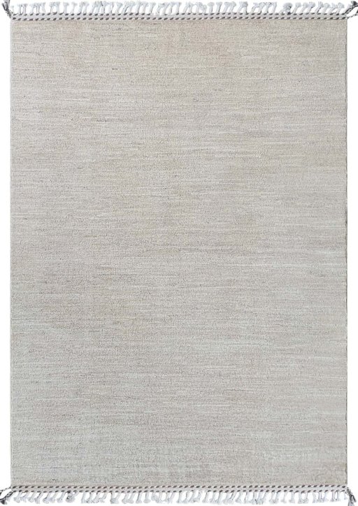 Full view of New Morocco rug from Pakistan, 247 × 172 cm in Beige tones