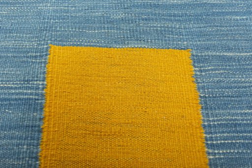 Backside of handmade New Kilim Sofre rug showing knot structure and weave density