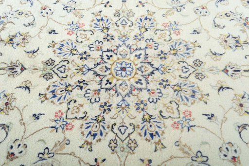 Central medallion detail of 2000s Kashan rug from Iran / Persia
