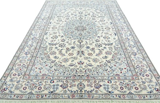 Surface texture of New Nain rug with natural Wool and intricate pattern