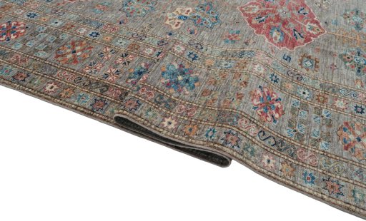 Close-up detail of New Kazak rug from Pakistan showing Wool weave