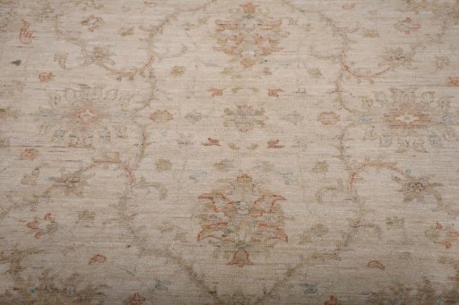 Backside of handmade New Farahan rug showing knot structure and weave density