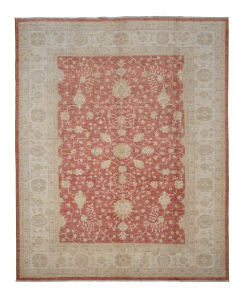 Full view of New Farahan rug from Pakistan, 249 × 201 cm in Red tones