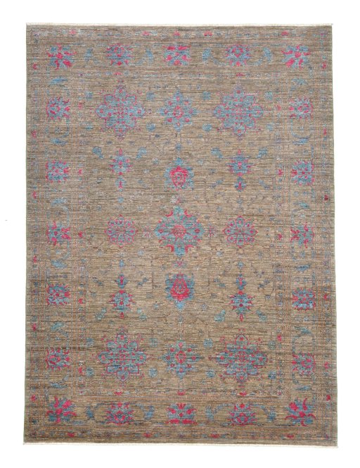 Full view of New Farahan rug from Pakistan, 220 × 166 cm in Gray tones