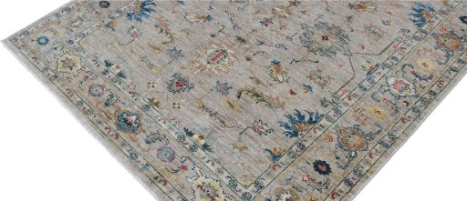 Full view of New Farahan rug from Pakistan, 195 × 151 cm in Beige tones
