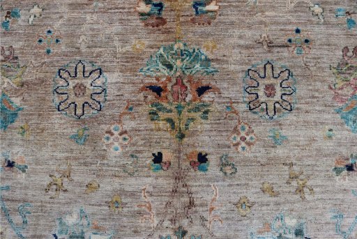 Close-up detail of New Farahan rug from Pakistan showing Wool weave