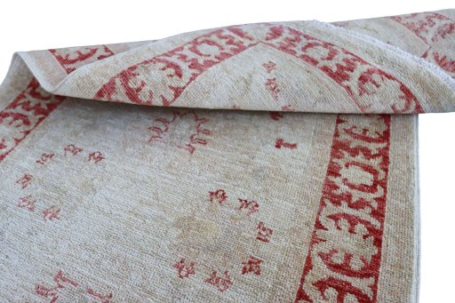 Close-up detail of New Farahan rug from Pakistan showing Wool weave
