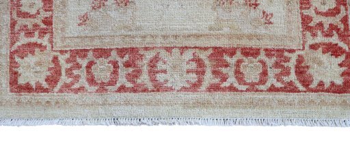 Full view of New Farahan rug from Pakistan, 153 × 66 cm in Beige tones