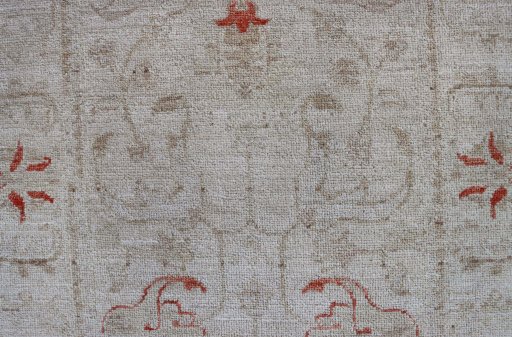 Close-up detail of New Farahan rug from Pakistan showing Wool weave