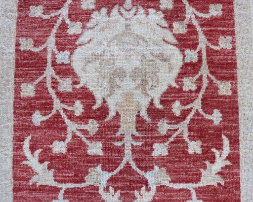 Close-up detail of New Farahan rug from Pakistan showing Wool weave