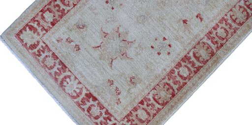 Full view of New Farahan rug from Pakistan, 154 × 66 cm in Beige tones