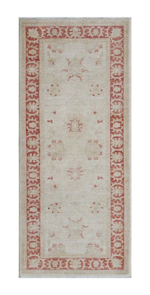 Full view of New Farahan rug from Pakistan, 155 × 67 cm in Beige tones