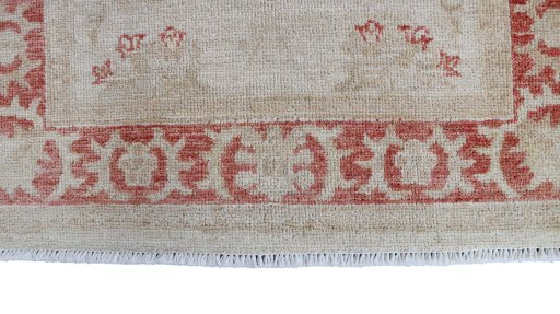 Full view of New Farahan rug from Pakistan, 155 × 67 cm in Beige tones