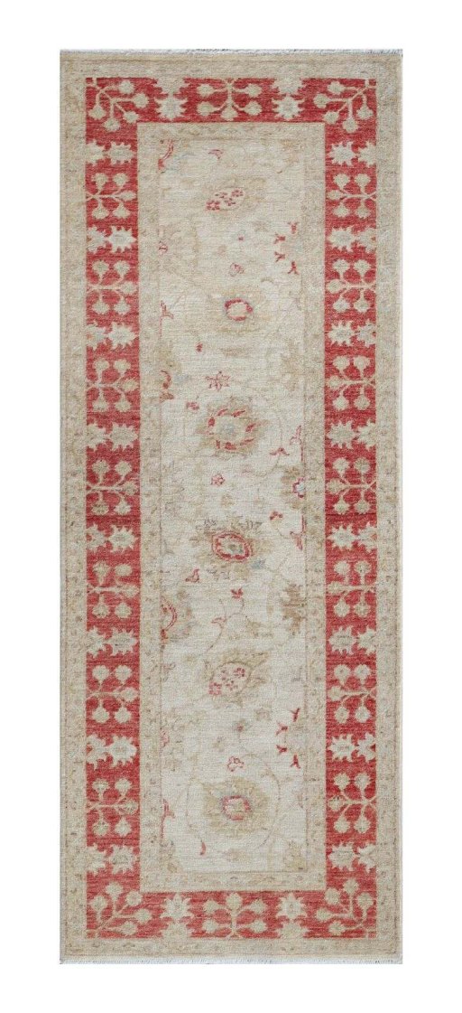Full view of New Farahan rug from Pakistan, 190 × 72 cm in Beige tones