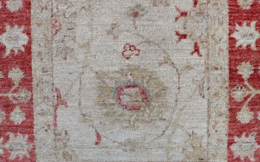 Close-up detail of New Farahan rug from Pakistan showing Wool weave