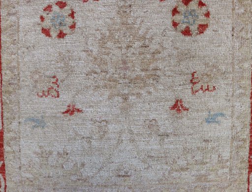 Close-up detail of New Farahan rug from Pakistan showing Wool weave