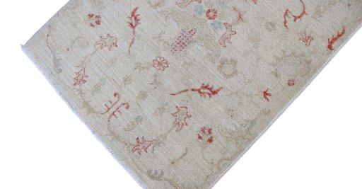 Full view of New Farahan rug from Pakistan, 202 × 75 cm in Beige tones