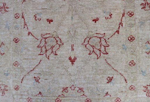 Close-up detail of New Farahan rug from Pakistan showing Wool weave