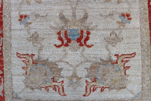 Close-up detail of New Farahan rug from Pakistan showing Wool weave