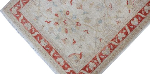 Full view of New Farahan rug from Pakistan, 122 × 80 cm in Beige tones