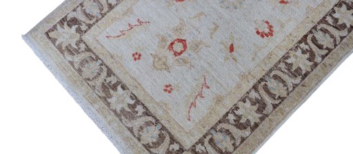 Full view of New Farahan rug from Pakistan, 119 × 78 cm in Beige tones