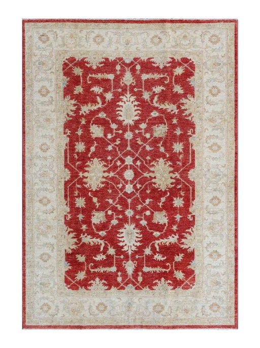 Full view of New Farahan rug from Pakistan, 235 × 169 cm in Red tones