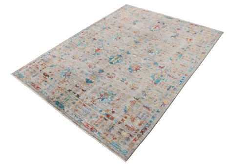 Corner detail of New Farahan rug showing border pattern and Wool pile
