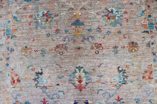 Close-up detail of New Farahan rug from Pakistan showing Wool weave