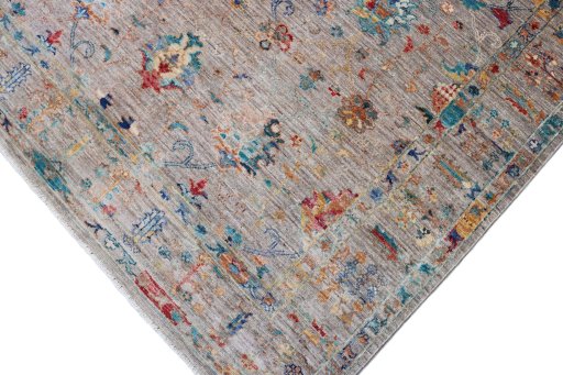 Full view of New Farahan rug from Pakistan, 201 × 150 cm in Gray tones
